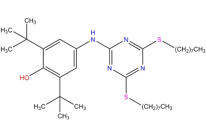 2,6-Di-tert-butyl-4-[[4,6-bis (ottyltio)-1,3, muslimah] ammino] fenolo
