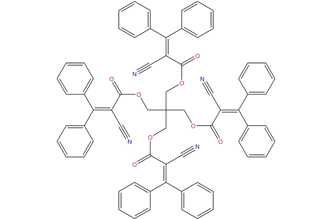 1,3-bis-[(2 '-cyano-3',3 '-difenilacryloyl) ossi]-2,2-bis-{[(2'-ciano-3 ',3'-difenilacryloyl) oxy] metil}-propano
