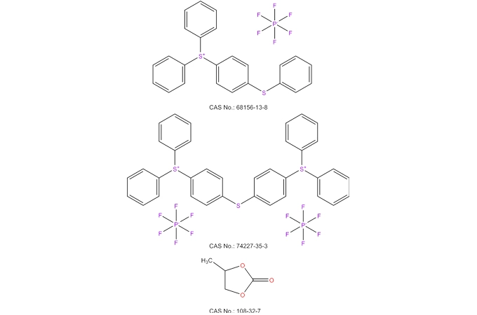 Difenil (4-feniltio) fenilsufonio esafluorofosfato Bis(4-(difenilsulfonio) fenil) solfuro bis (esafluorofosfato) carbonato di propilene