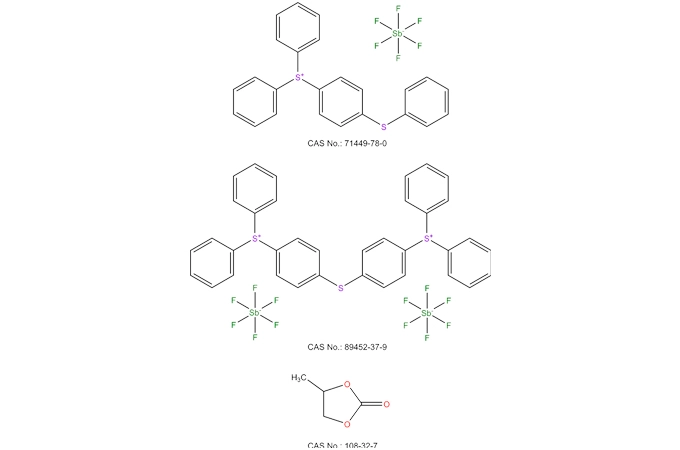 Difenil (4-feniltio) fenilsufonio muslimex Bis(4-(difenilsulfonio) fenil) solfuro bis (Hexafluoroantimonate) carbonato di propilene