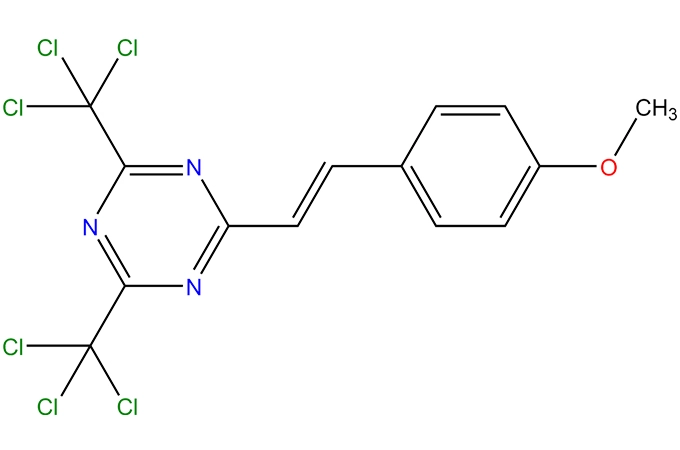 2-[2-(4-metossifenil-2-il) vinile]-4,6-bis (triclorometil) 1,3, 5-triazina