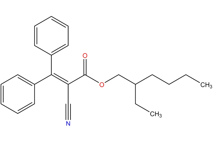 2-etilesil 2-ciano-3, 3-difenil-2-acrilato